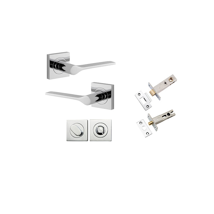 Como Lever - Square Rose Privacy Kit Chrome Plated / Solid Brass