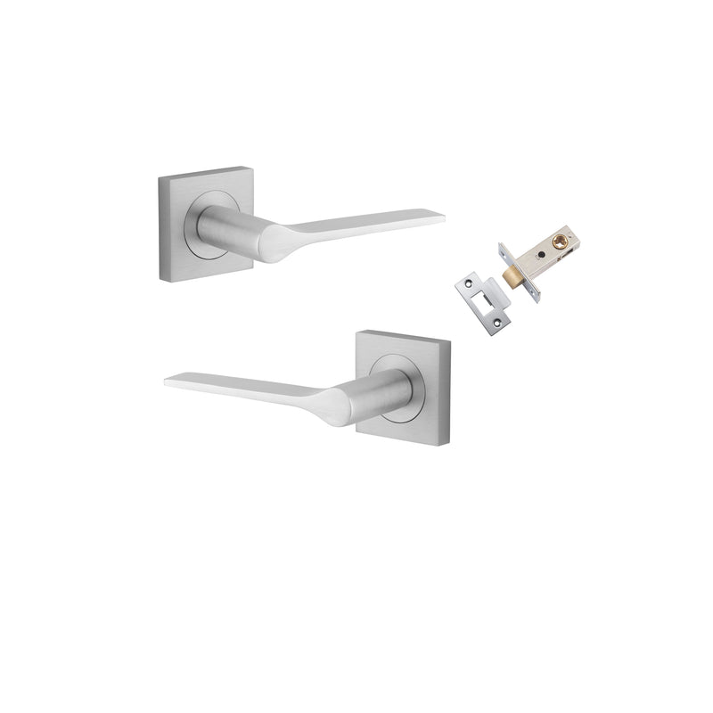 Como Lever - Square Rose Passage Kit Satin Chrome / Solid Brass