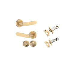 Bronte Lever - Round Rose Privacy Kit with Separate Privacy Turn Satin Brass / Solid Brass