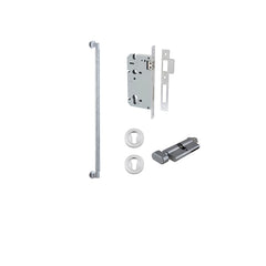 Brunswick Pull Handle - 600mm Entrance Kit with Separate High Security Lock Satin Chrome / Solid Brass