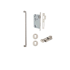 Brunswick Pull Handle - 600mm Entrance Kit with Separate High Security Lock Satin Nickel / Solid Brass