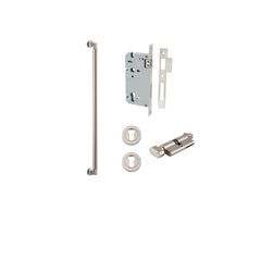 Berlin Pull Handle - 600mm Entrance Kit with Separate High Security Lock Satin Nickel / Solid Brass