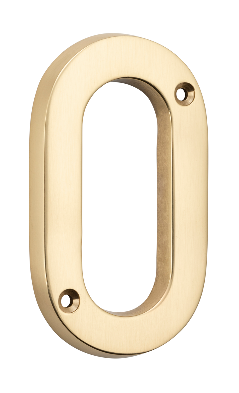 Numerals - 0 Polished Brass