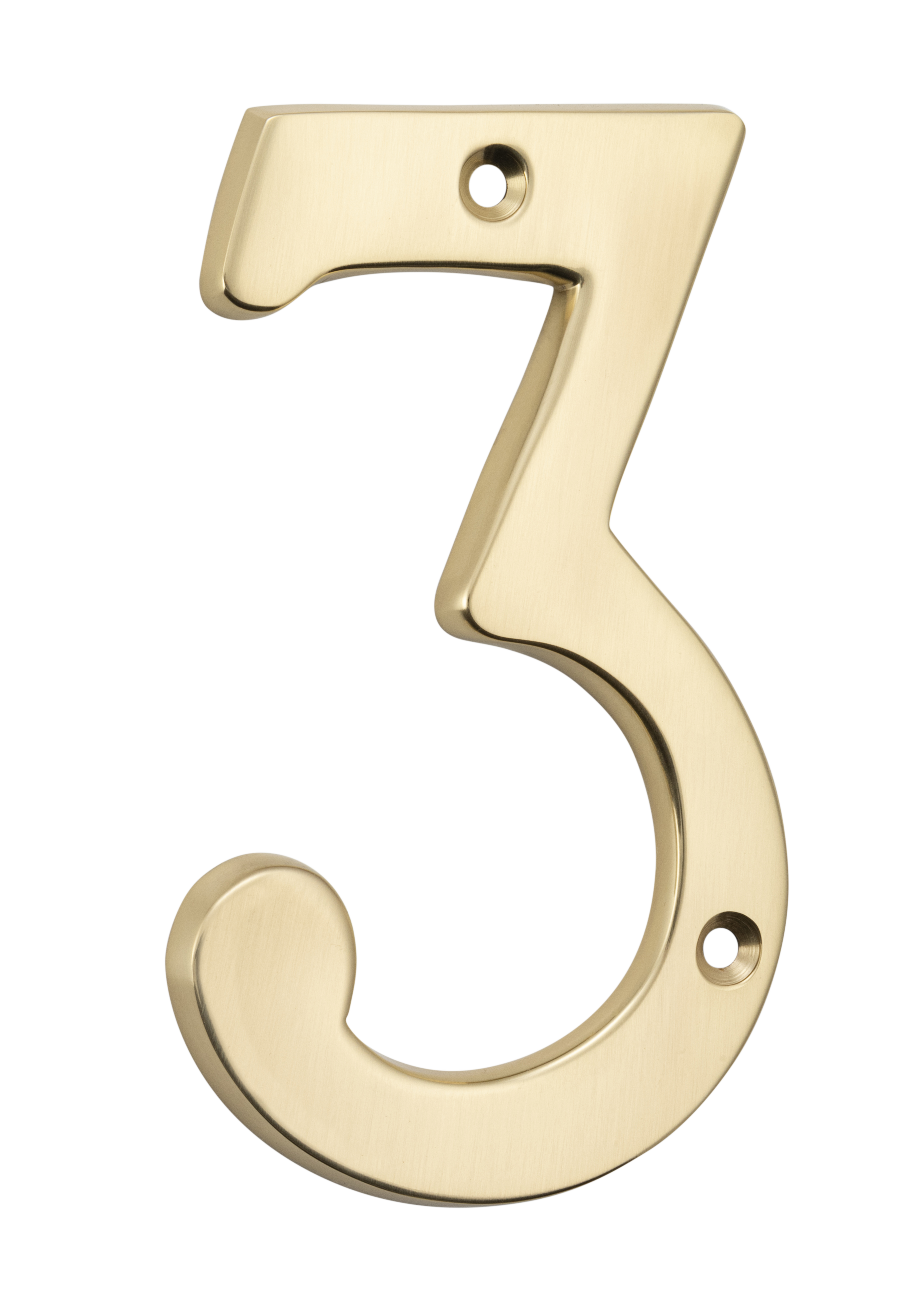 Numerals - 3 Polished Brass