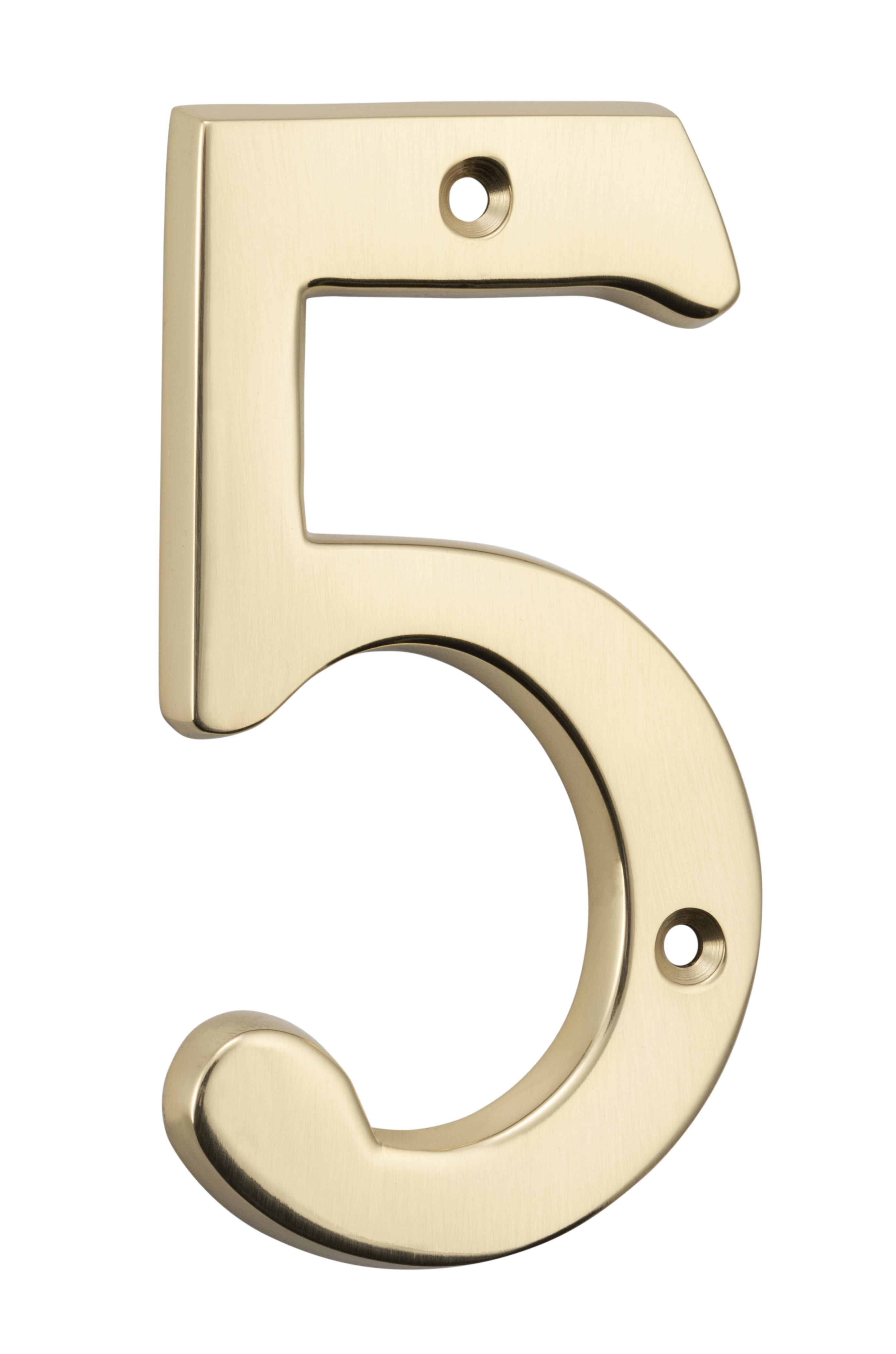 Numerals - 5 Polished Brass