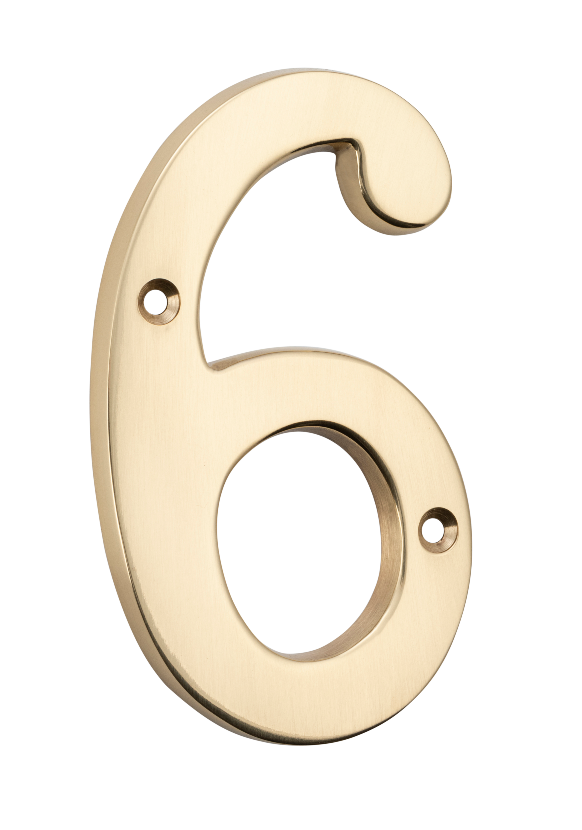 Numerals - 6 Polished Brass