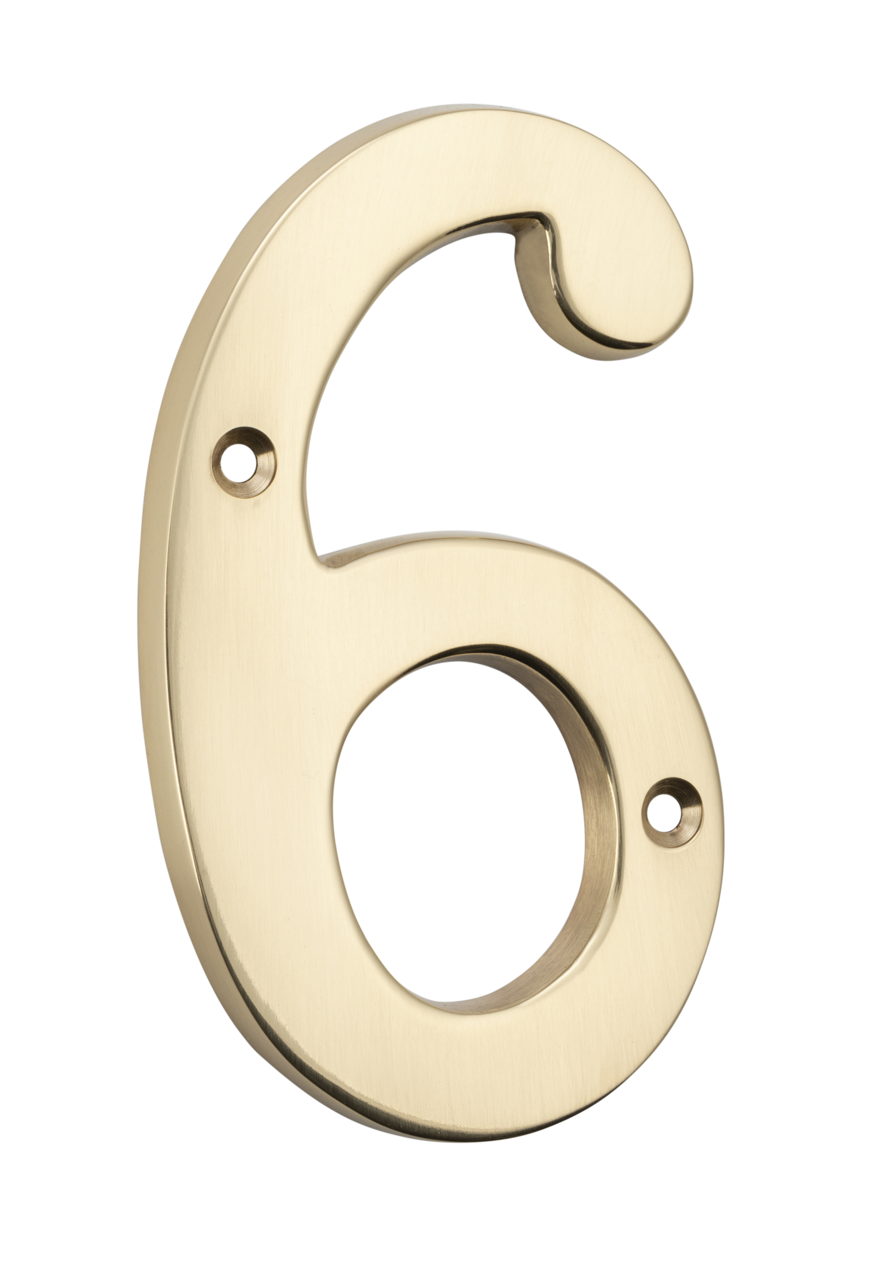 Numerals - 6 Polished Brass