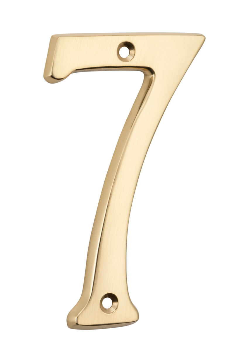 Numerals - 7 Polished Brass