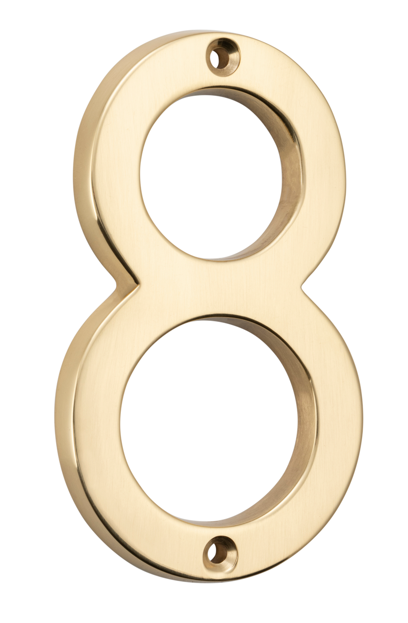 Numerals - 8 Polished Brass