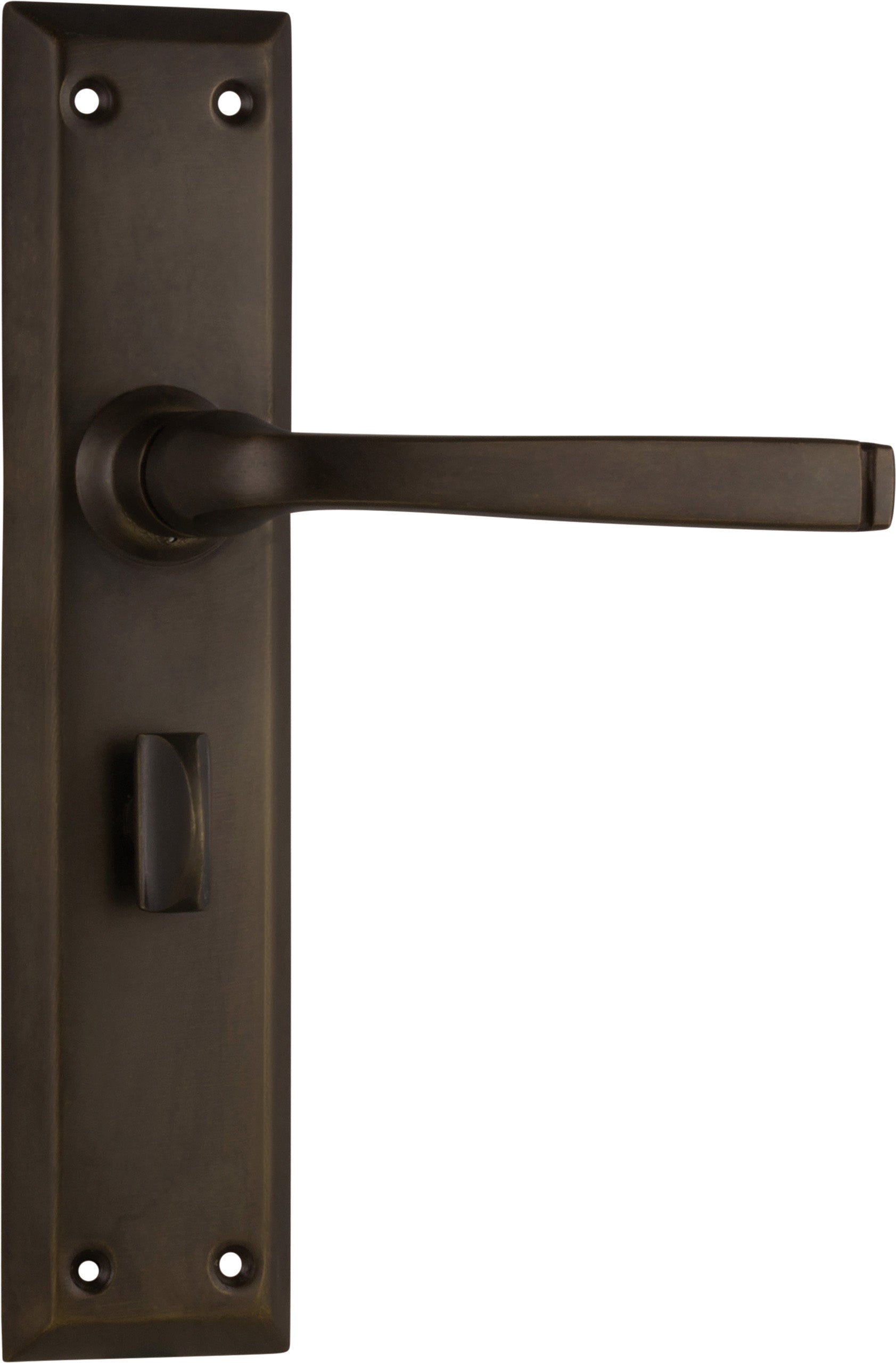 Menton Lever - Long Backplate Antique Brass / Privacy | Privacy