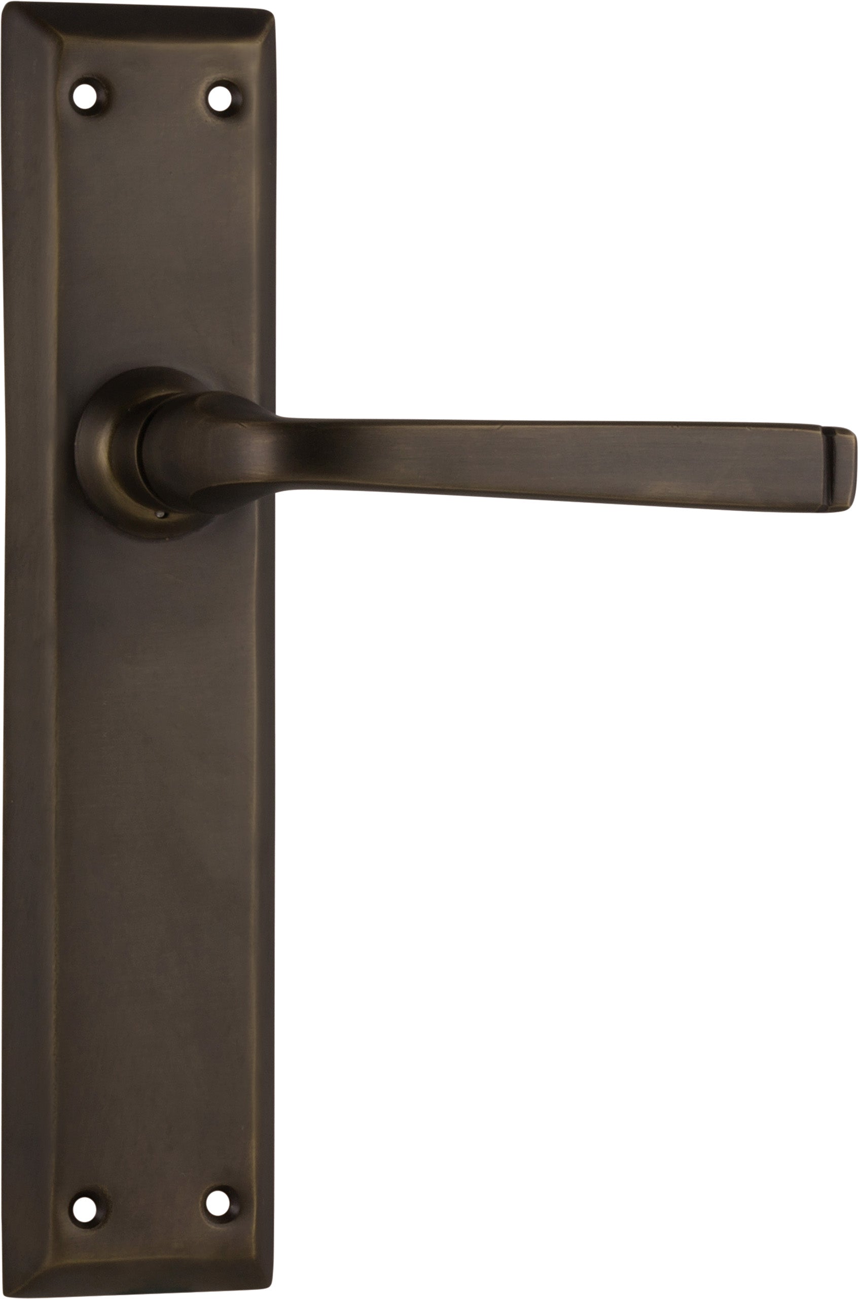 Menton Lever - Long Backplate Antique Brass / Latch | Passage