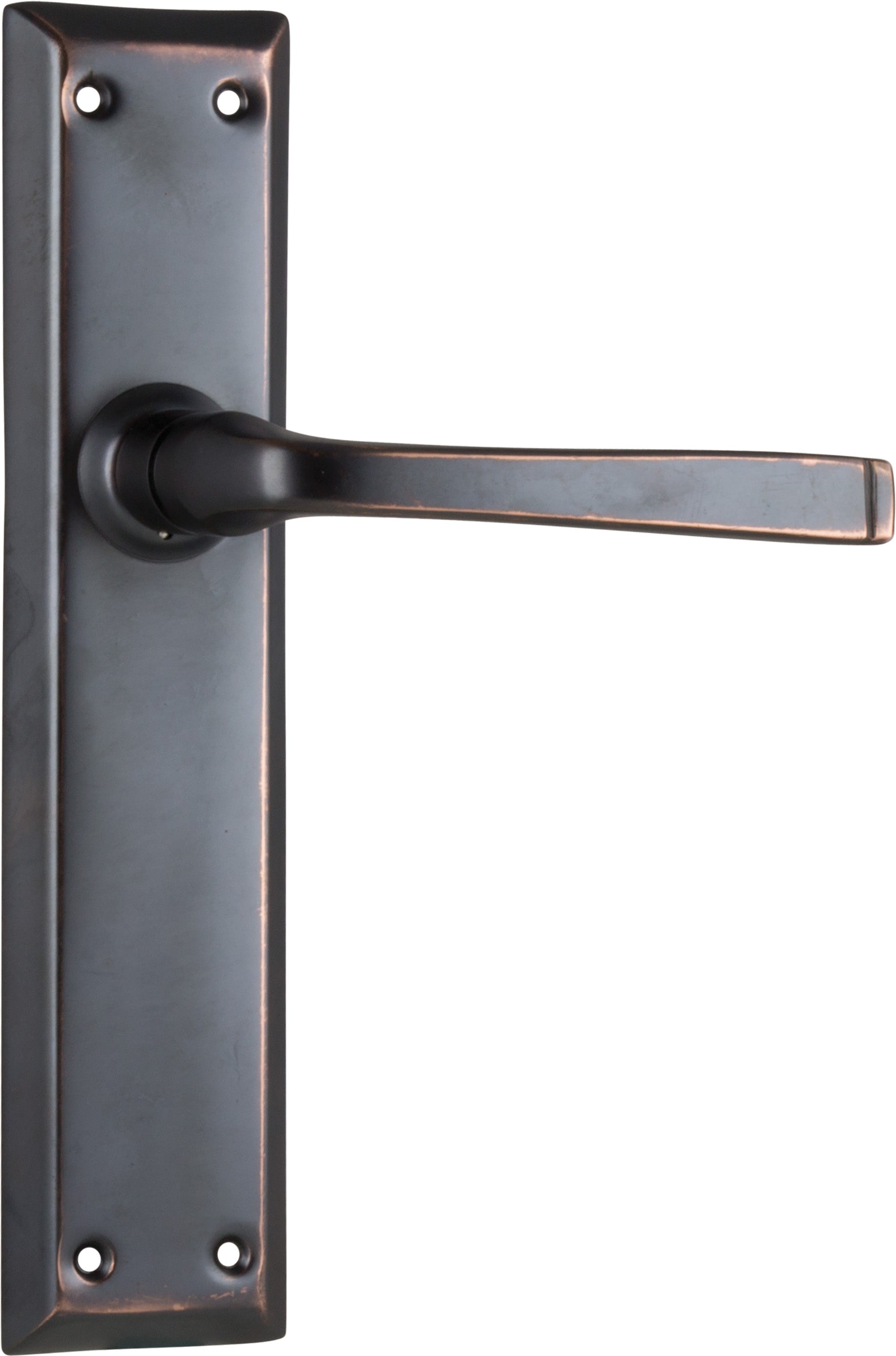 Menton Lever - Long Backplate Antique Copper / Latch | Passage