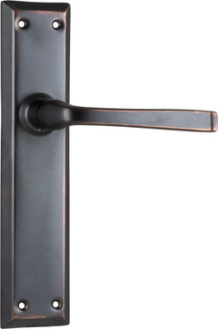 Menton Lever - Long Backplate Antique Copper / Latch | Passage