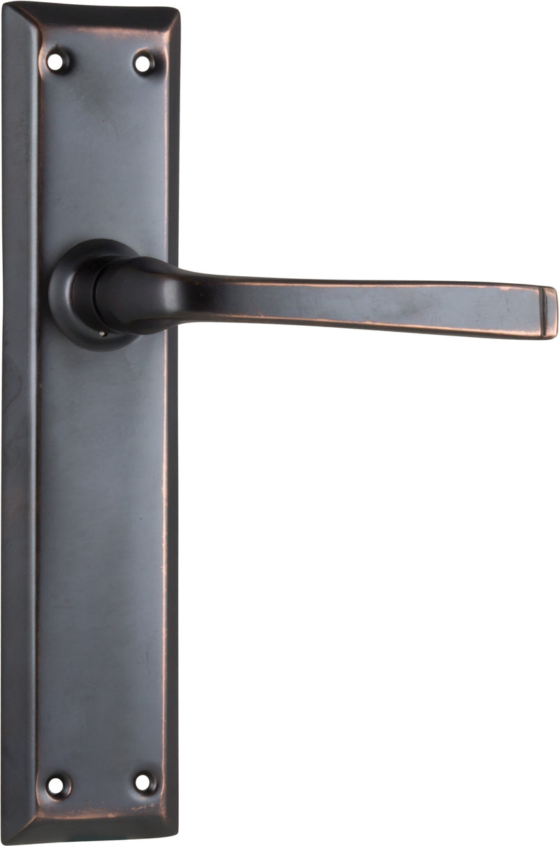 Menton Lever - Long Backplate Antique Copper / Latch | Passage