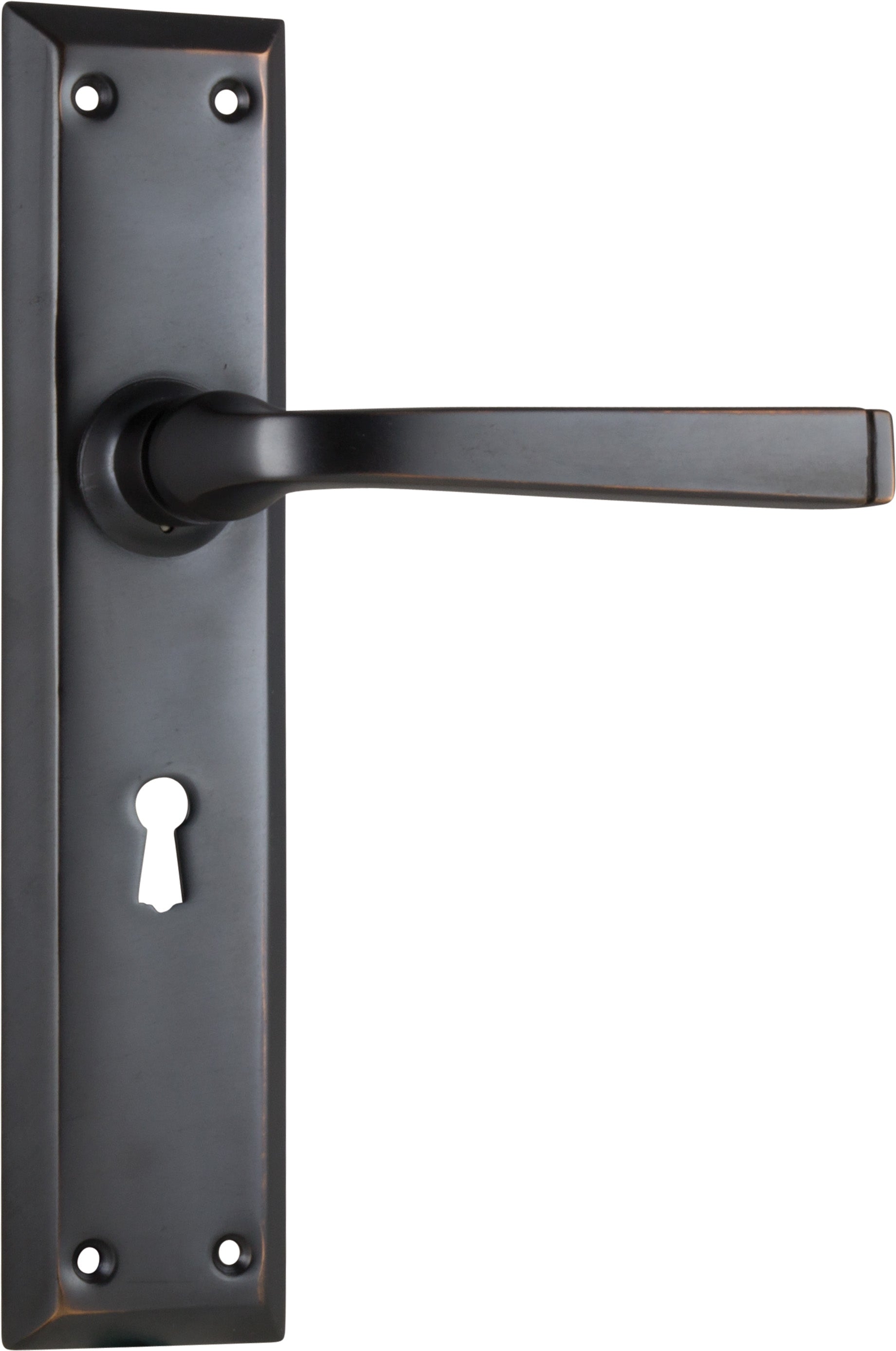 Menton Lever - Long Backplate Antique Copper / Lock | Lock (Skeleton Key)