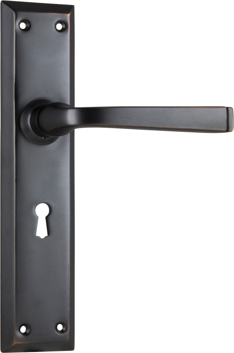 Menton Lever - Long Backplate Antique Copper / Lock | Lock (Skeleton Key)