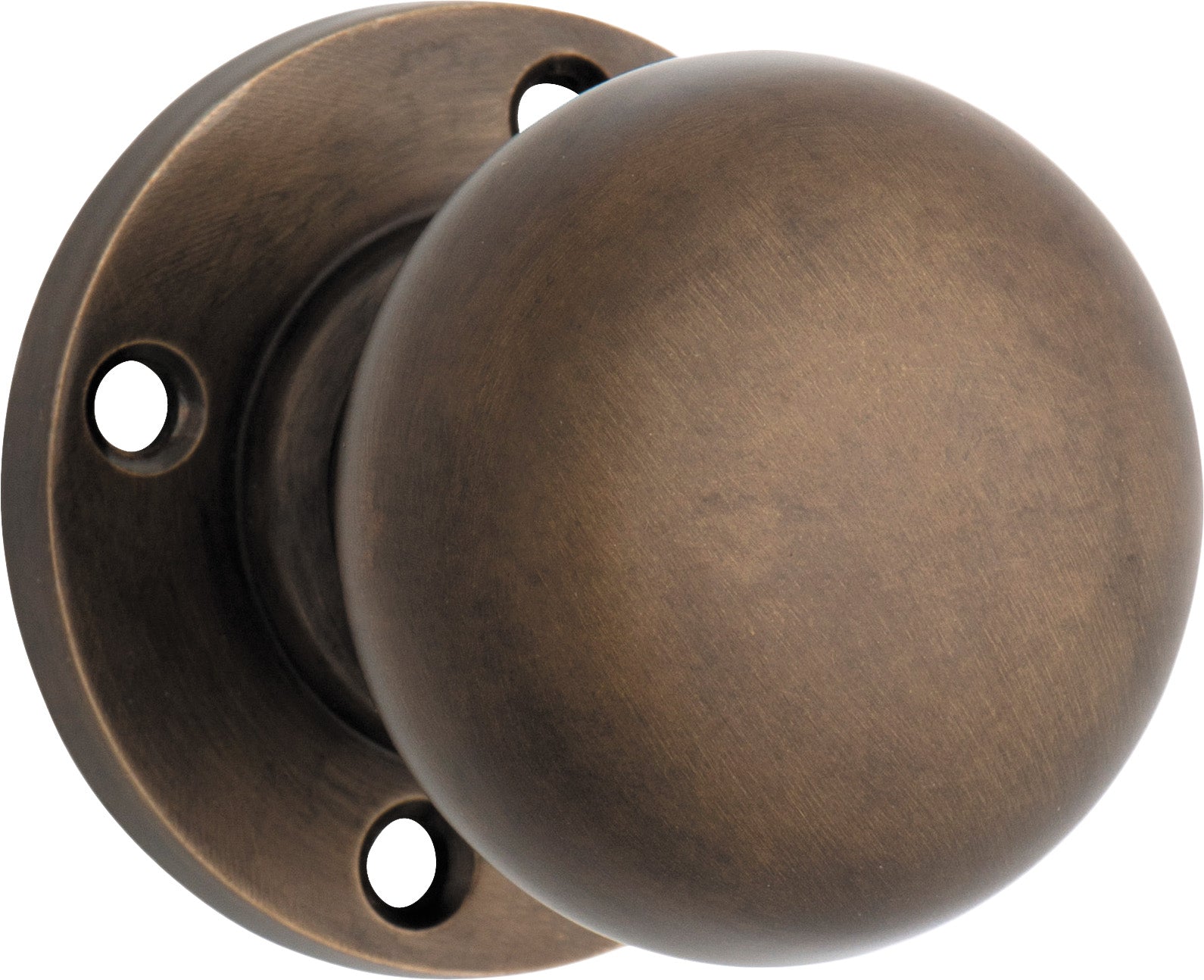Retro Fit Mortice Knob - Round Rose Antique Brass / Passage