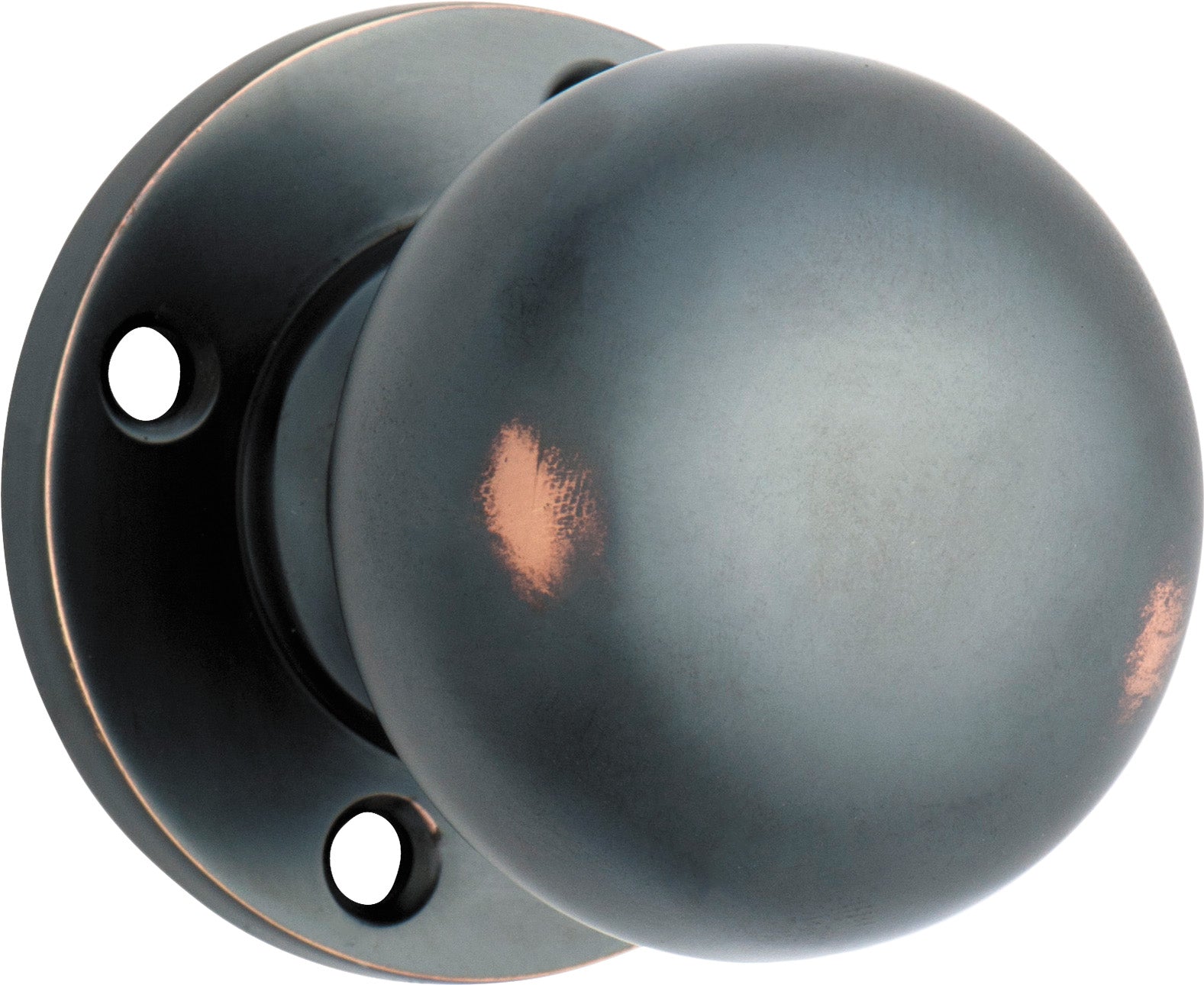 Retro Fit Mortice Knob - Round Rose Antique Copper / Passage