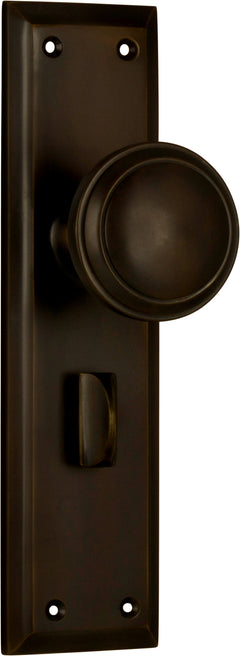 Milton Knob - Long Backplate Antique Brass / Privacy | Privacy