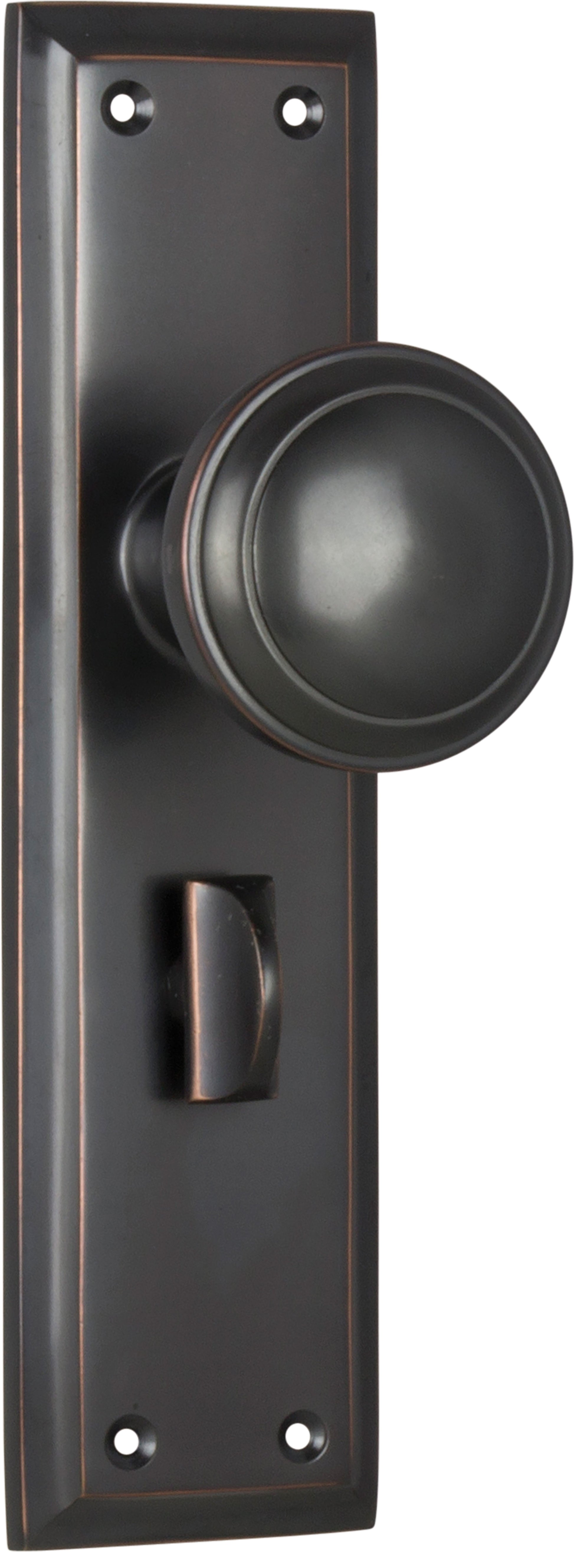 Milton Knob - Long Backplate Antique Copper / Privacy | Privacy