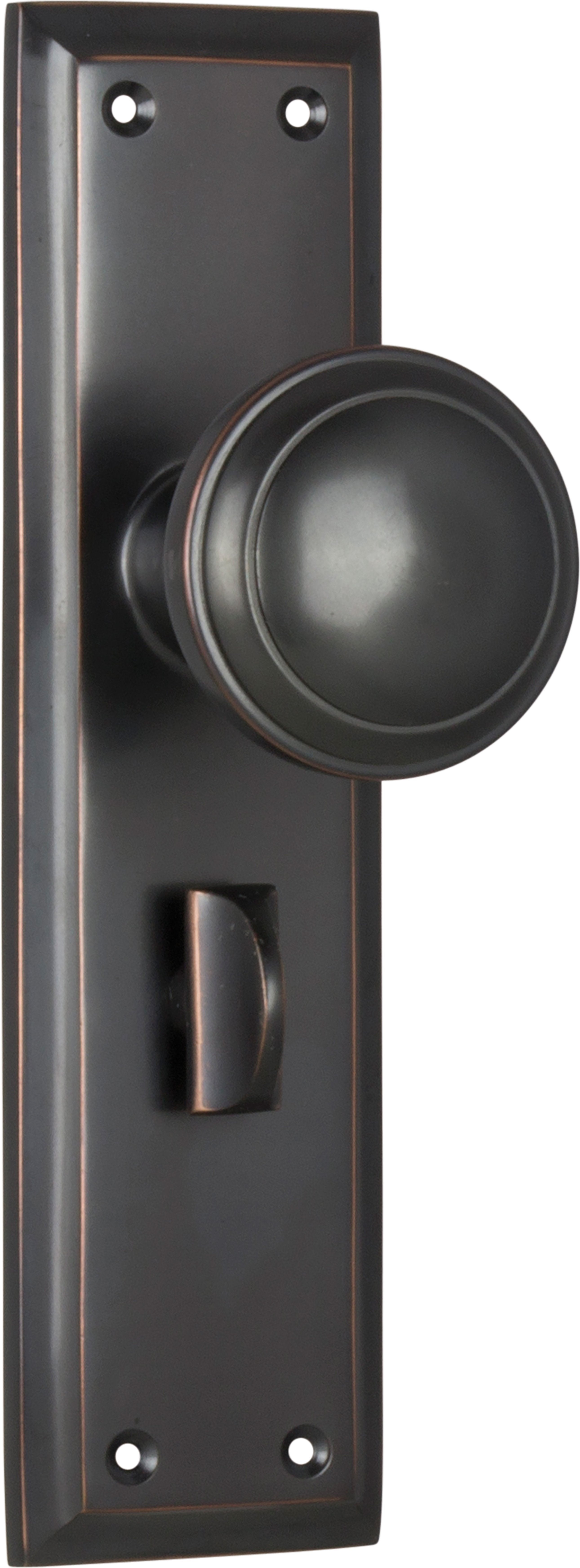 Milton Knob - Long Backplate Antique Copper / Privacy | Privacy