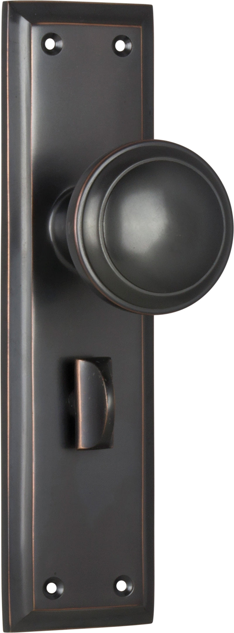 Milton Knob - Long Backplate Antique Copper / Privacy | Privacy