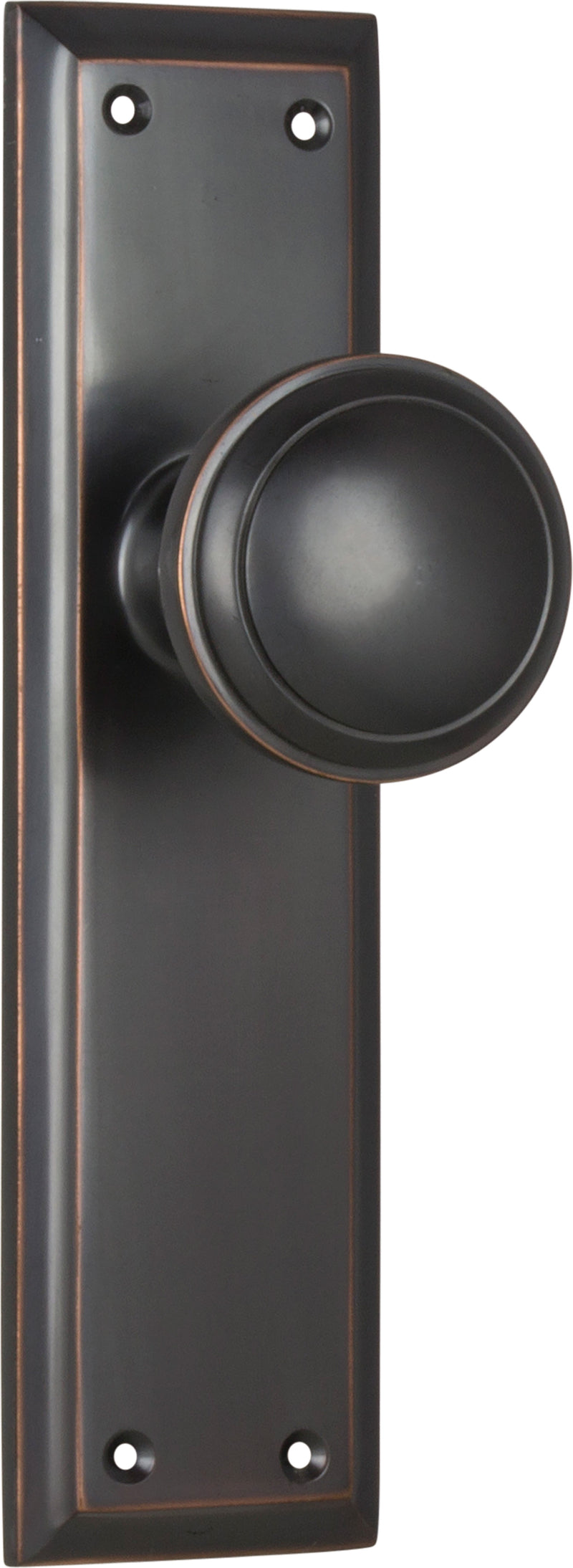 Milton Knob - Long Backplate Antique Copper / Latch | Passage