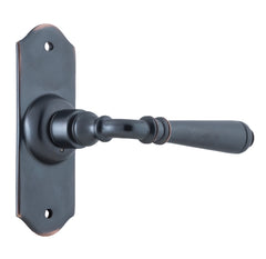 Reims Lever - Short Backplate Antique Copper / Latch | Passage