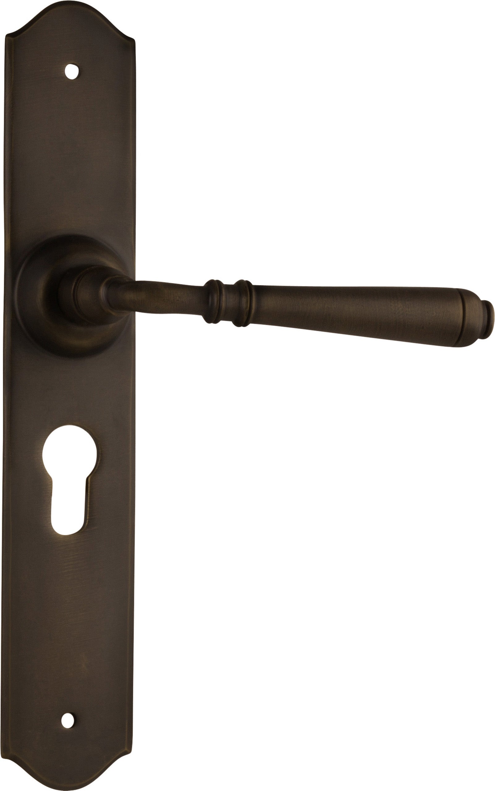 Reims Lever - Long Backplate Antique Brass / Euro | Entrance