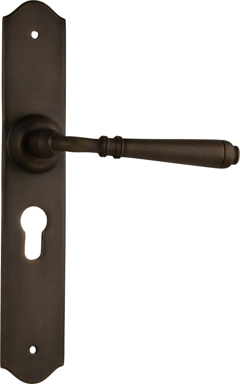Reims Lever - Long Backplate Antique Brass / Euro | Entrance