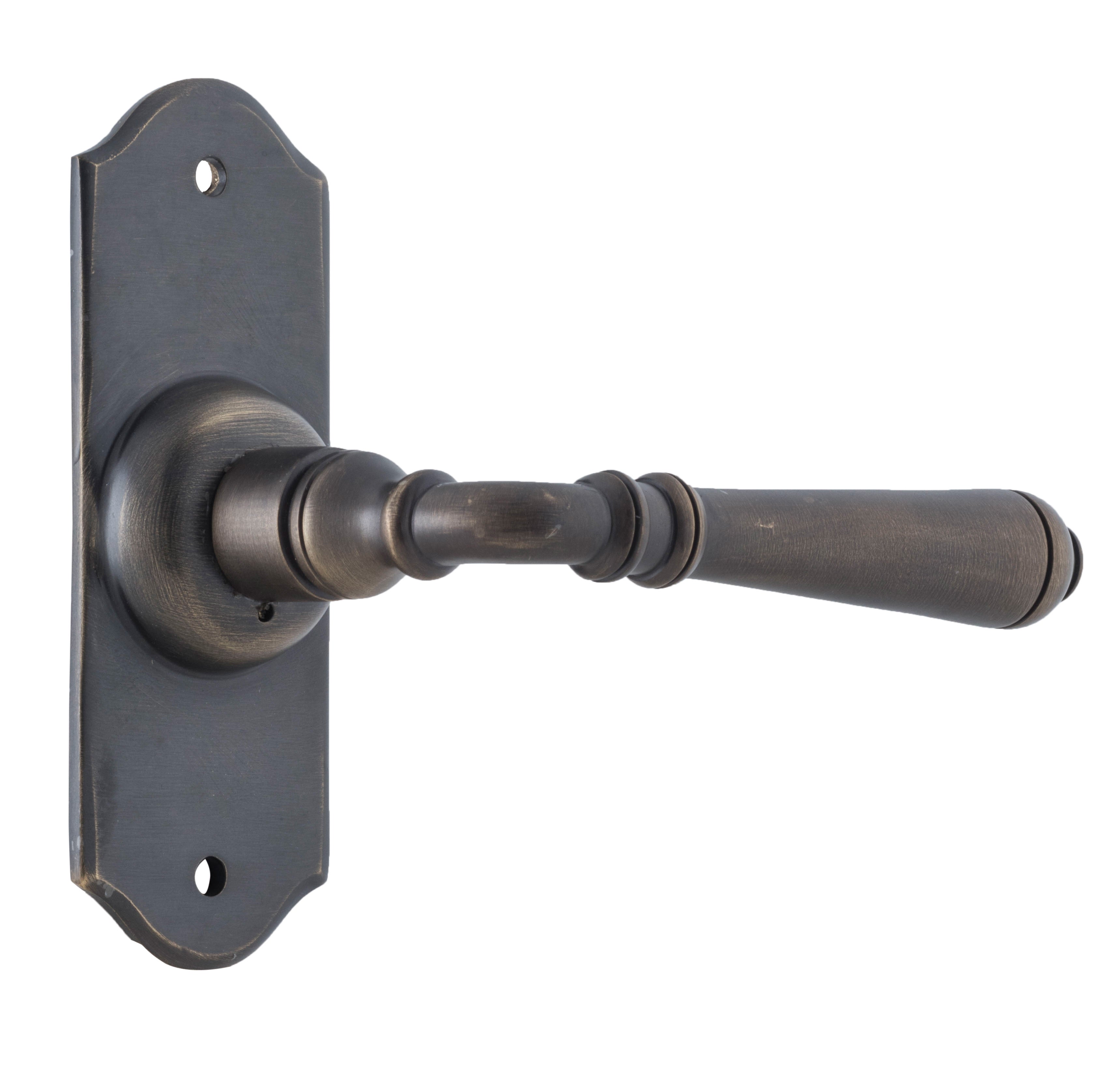 Reims Lever - Short Backplate Antique Brass / Latch | Passage