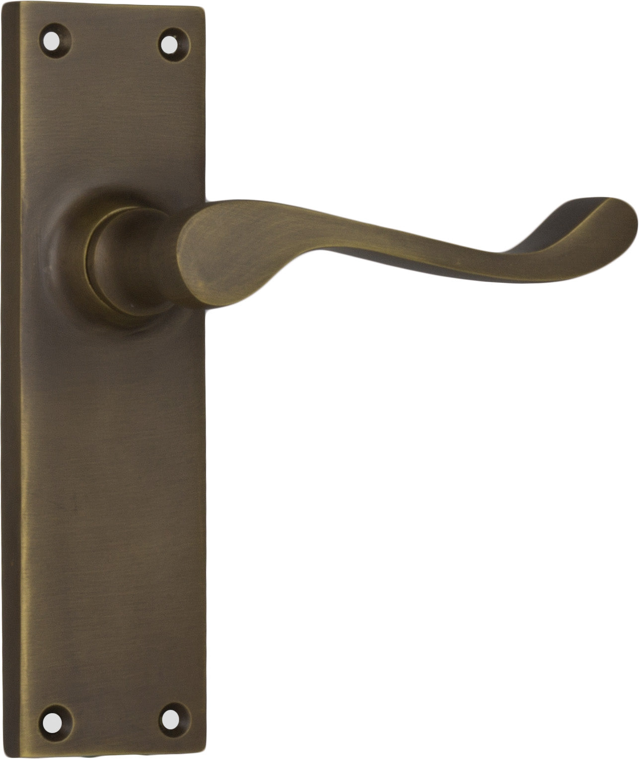 Victorian Lever - Long Backplate Antique Brass / Latch | Passage