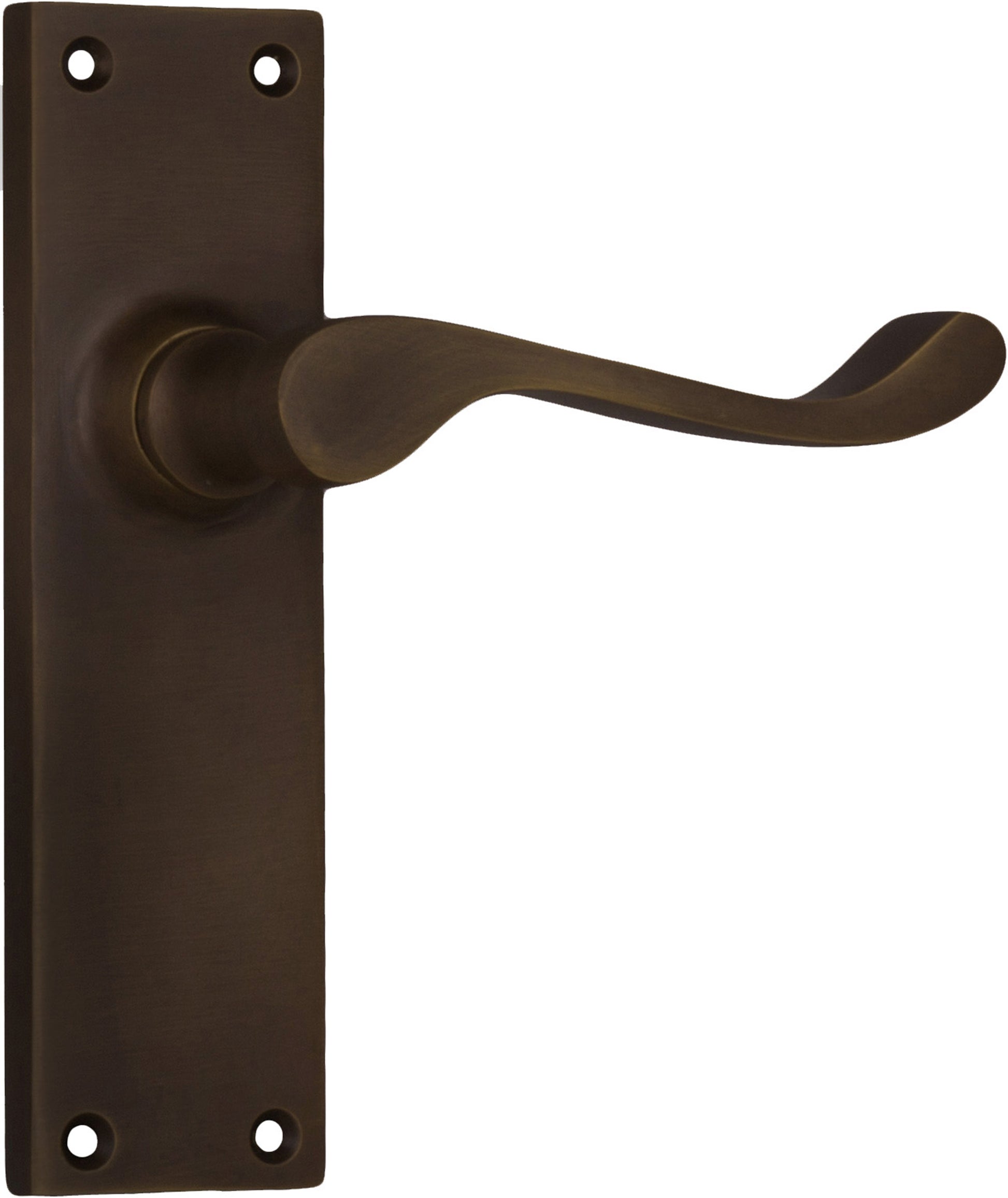 Victorian Lever - Long Backplate Antique Brass / Latch | Passage