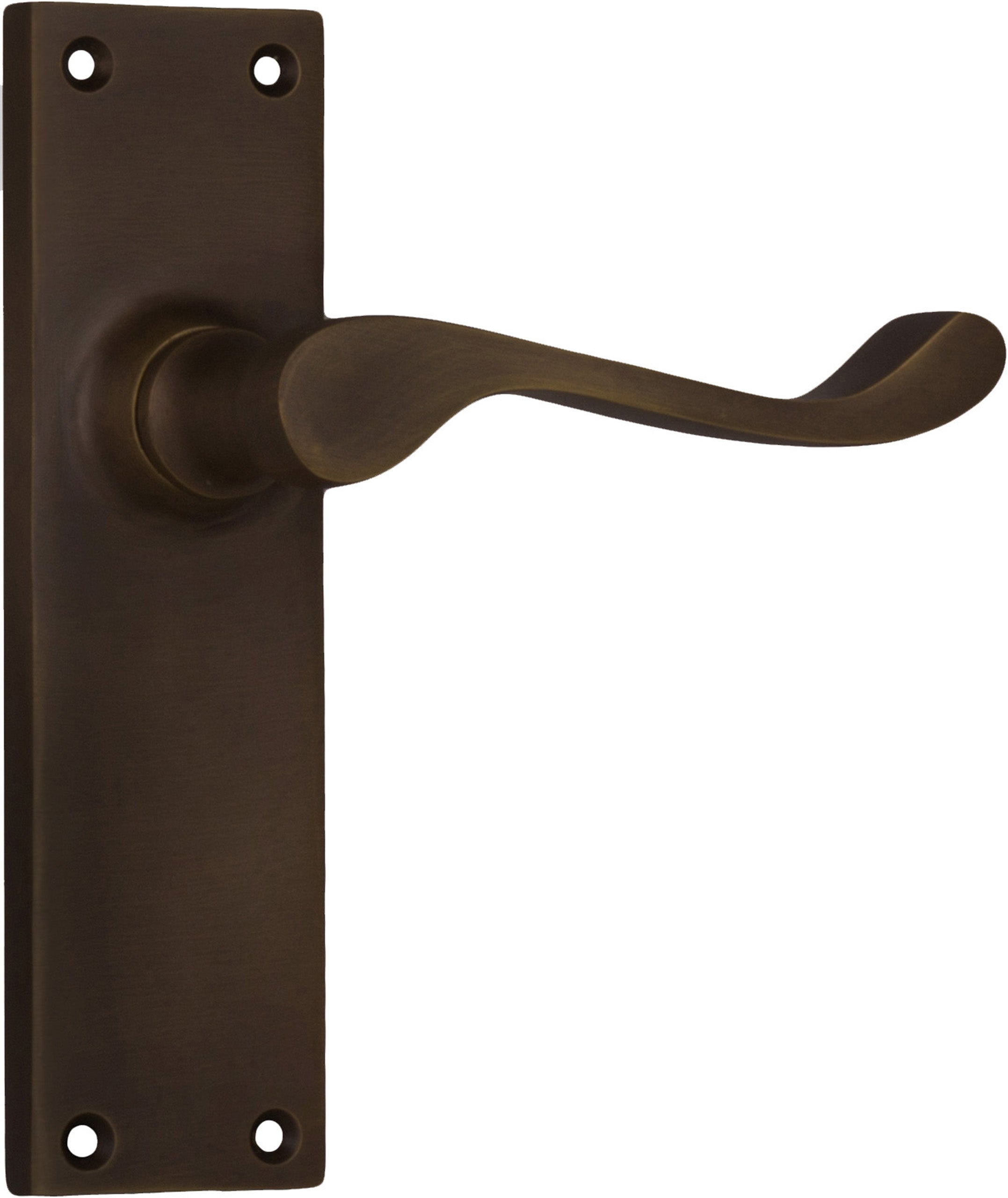 Victorian Lever - Long Backplate Antique Brass / Latch | Passage