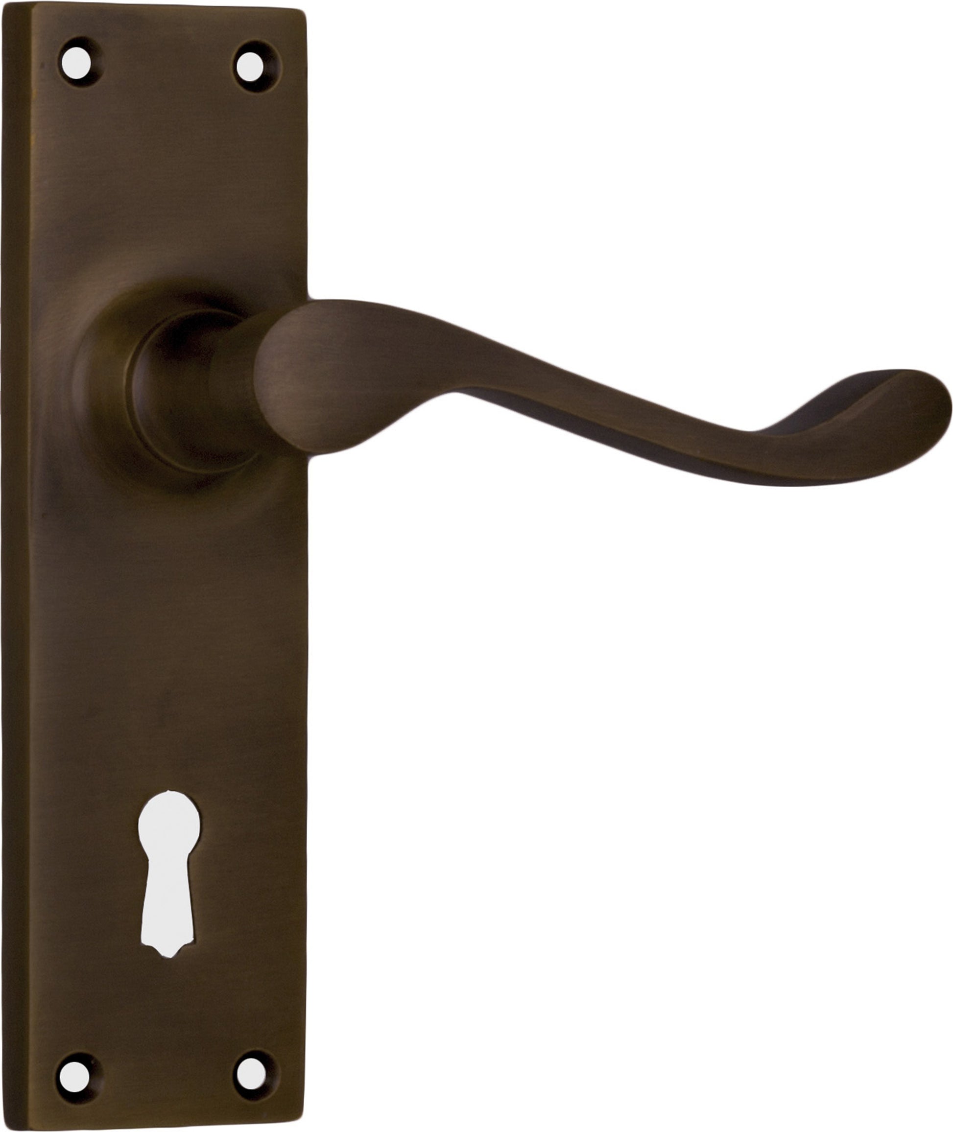 Victorian Lever - Long Backplate Antique Brass / Lock | Lock (Skeleton Key)