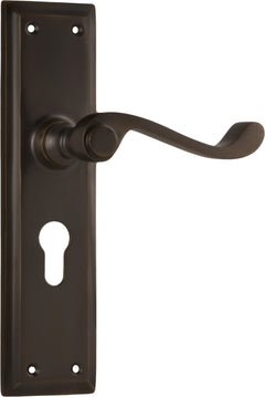 Milton Lever - Long Backplate Antique Brass / Euro | Entrance