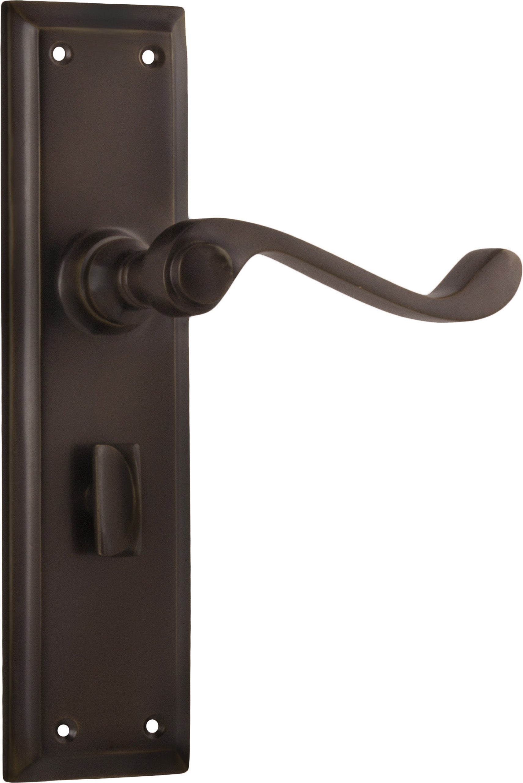 Milton Lever - Long Backplate Antique Brass / Privacy | Privacy