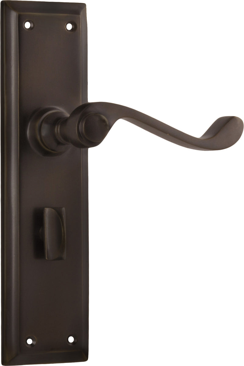 Milton Lever - Long Backplate Antique Brass / Privacy | Privacy