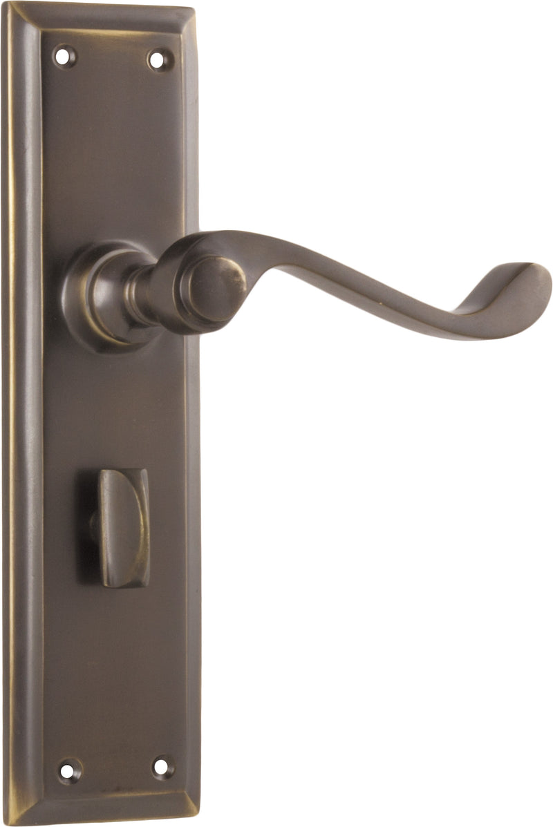 Milton Lever - Long Backplate Antique Brass / Privacy | Privacy