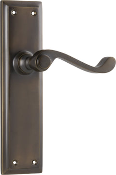 Milton Lever - Long Backplate Antique Brass / Latch | Passage