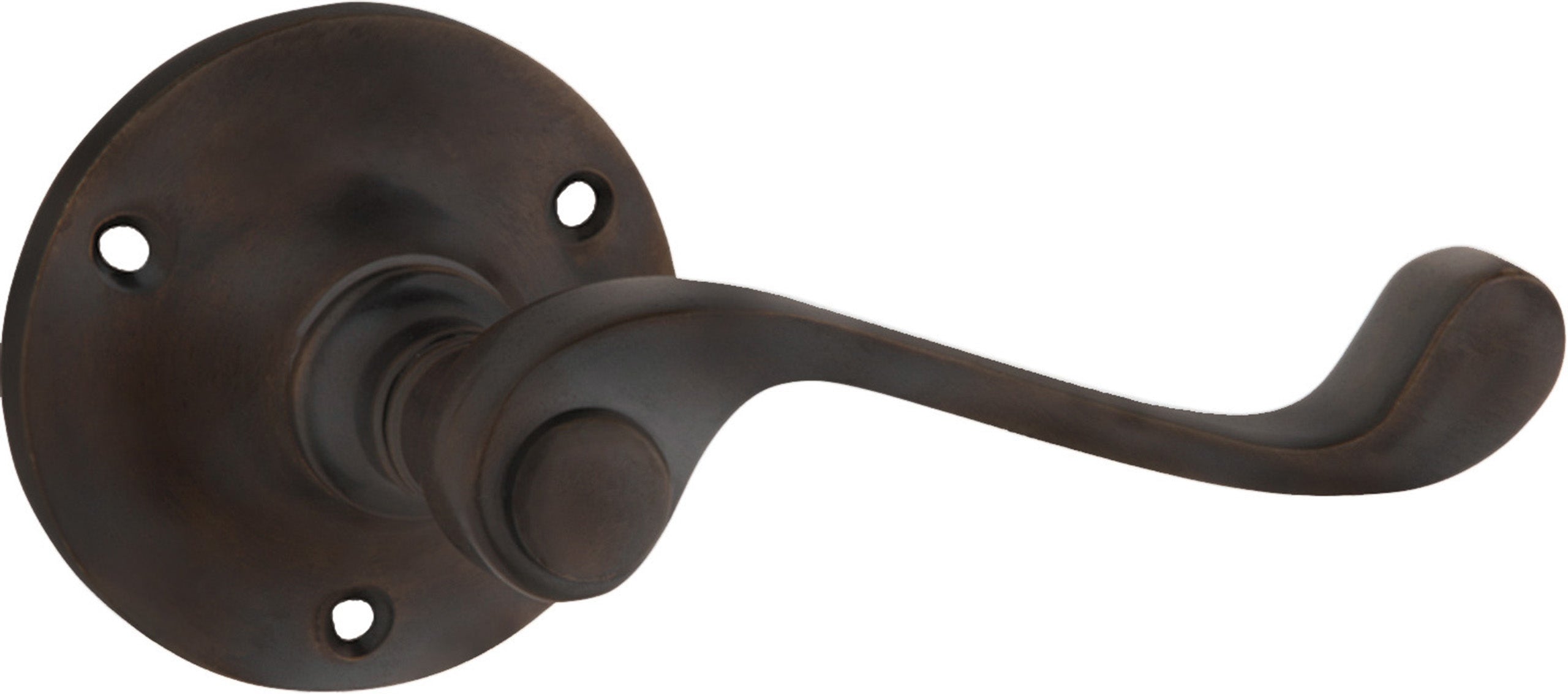 Milton Lever - Round Rose Antique Brass / Passage