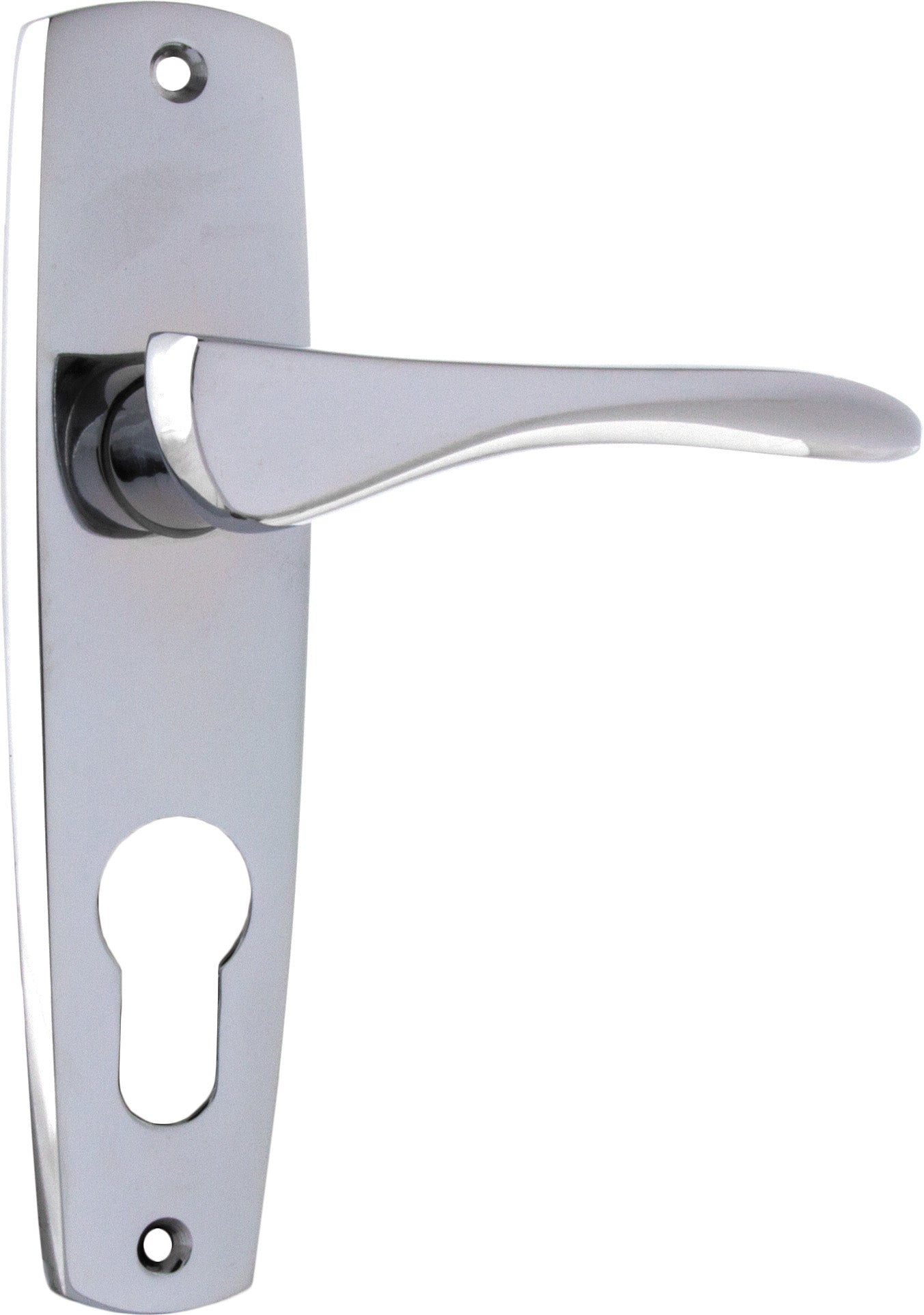 Mid-Century Lever - Long Backplate Chrome Plated / Euro | Entrance