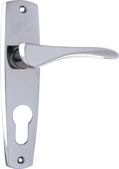 Mid-Century Lever - Long Backplate Chrome Plated / Euro | Entrance