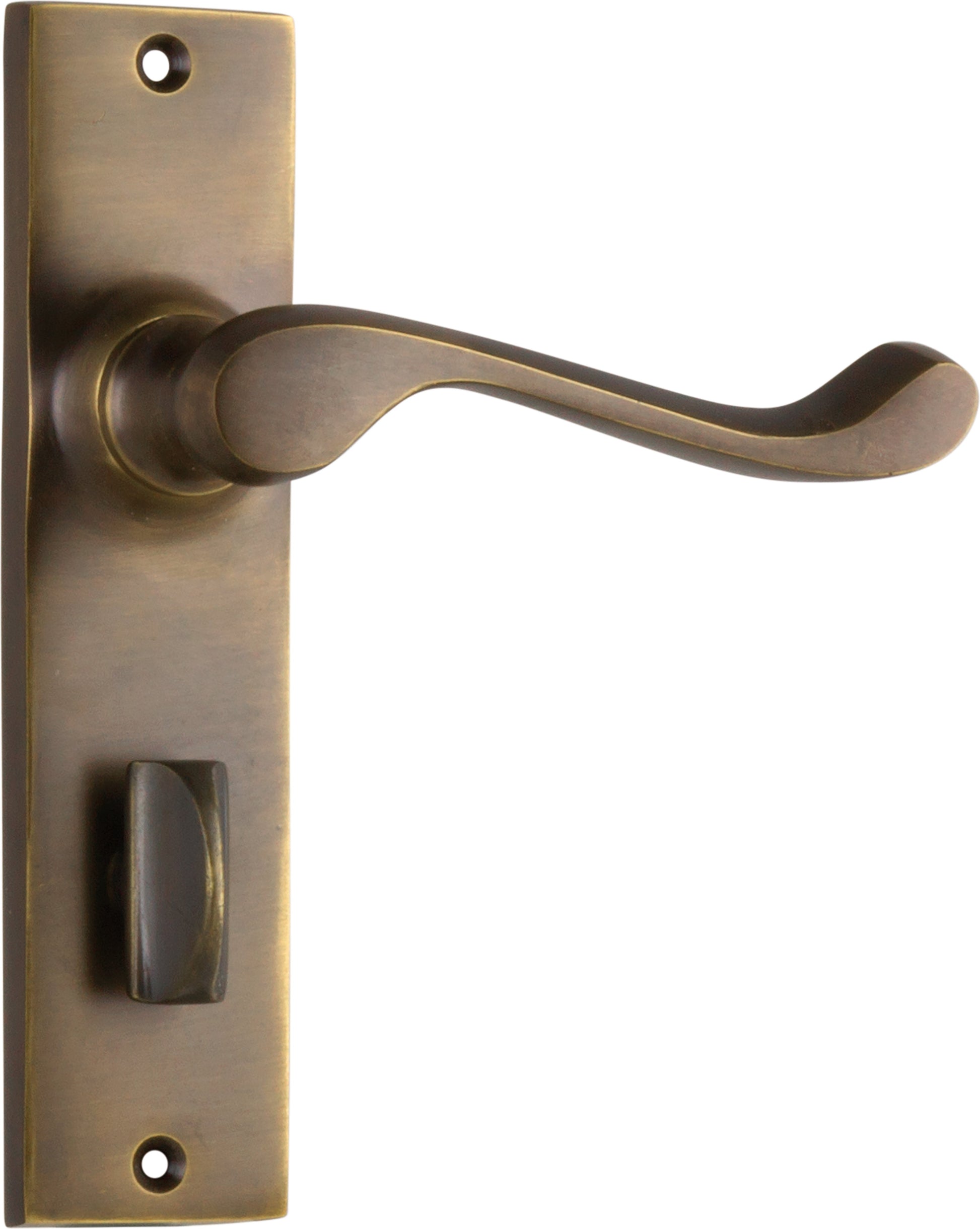 Fremantle Lever - Long Backplate Antique Brass / Privacy | Privacy