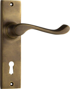 Fremantle Lever - Long Backplate Antique Brass / Lock | Lock (Skeleton Key)