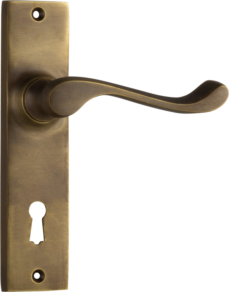 Fremantle Lever - Long Backplate Antique Brass / Lock | Lock (Skeleton Key)