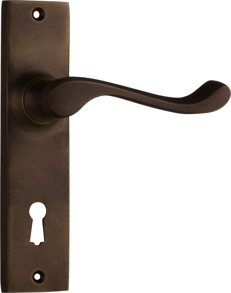 Fremantle Lever - Long Backplate Antique Brass / Lock | Lock (Skeleton Key)