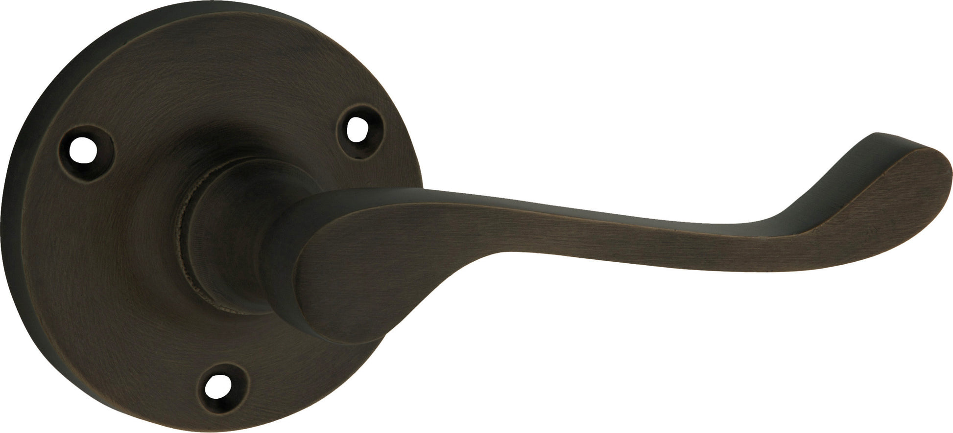 Victorian Lever - Round Rose Antique Brass / Passage