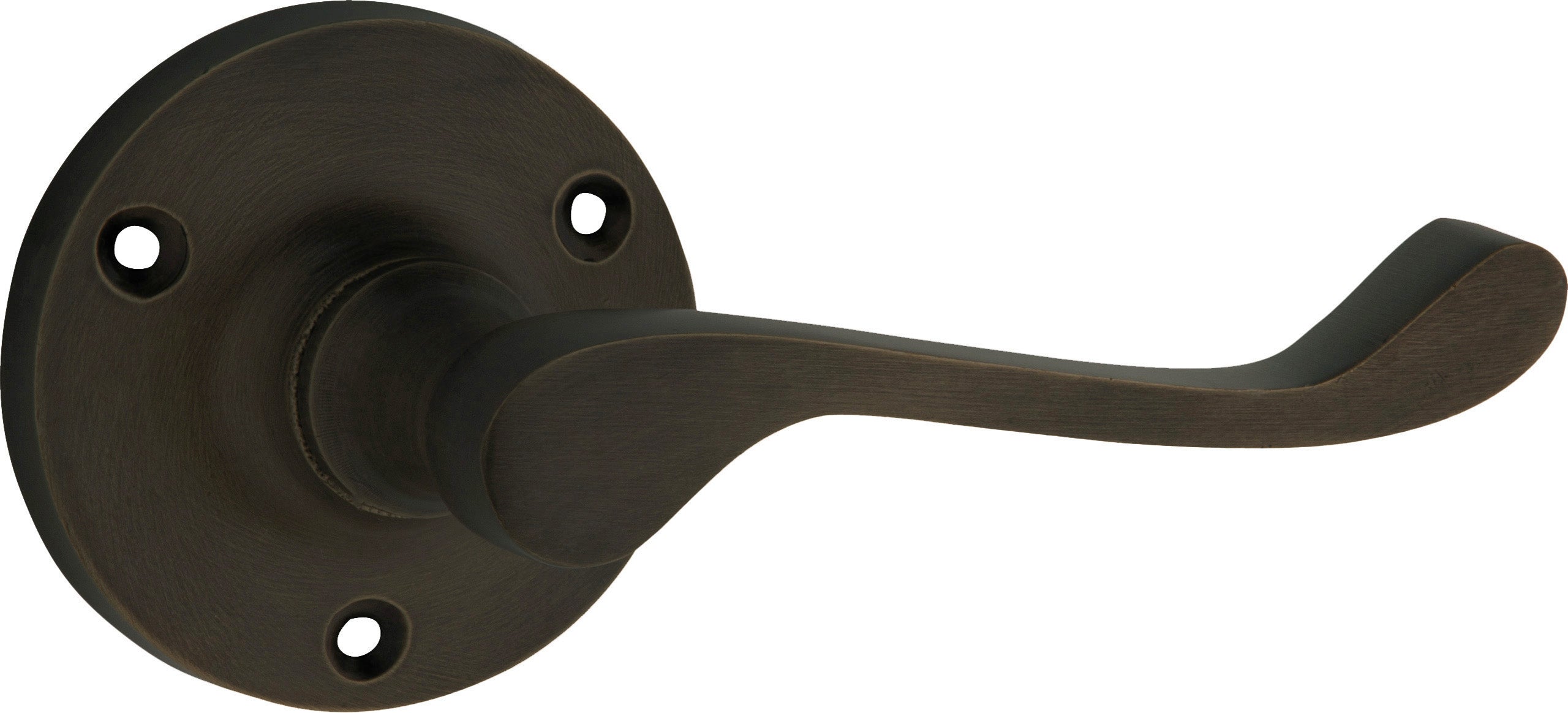 Victorian Lever - Round Rose Antique Brass / Passage