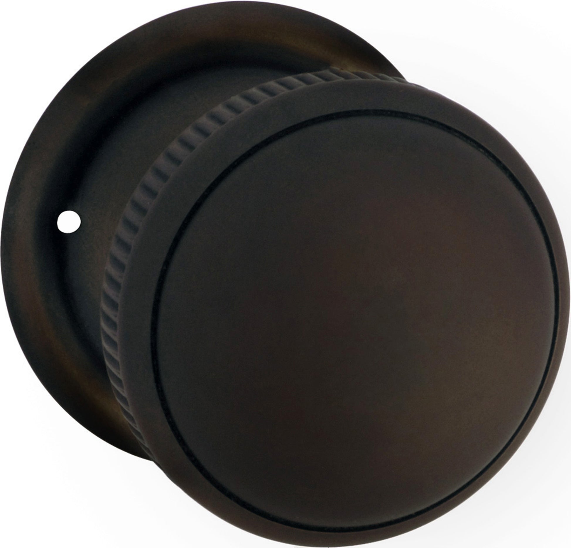 Small Milled Edged Mortice Knob - Round Rose Antique Brass / Passage